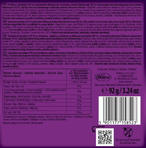 Praliny Vobro EGO PLUM PASSION Śliwkowe 92g