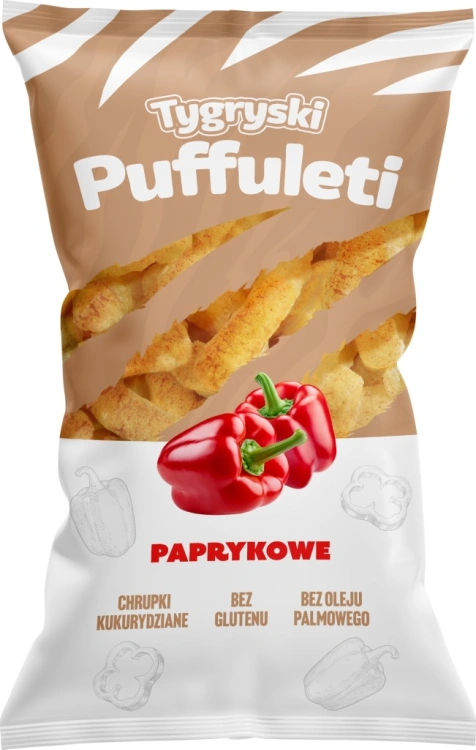 Chrupki kukurydziane Tygryski Puffuleti paprykowe 85g