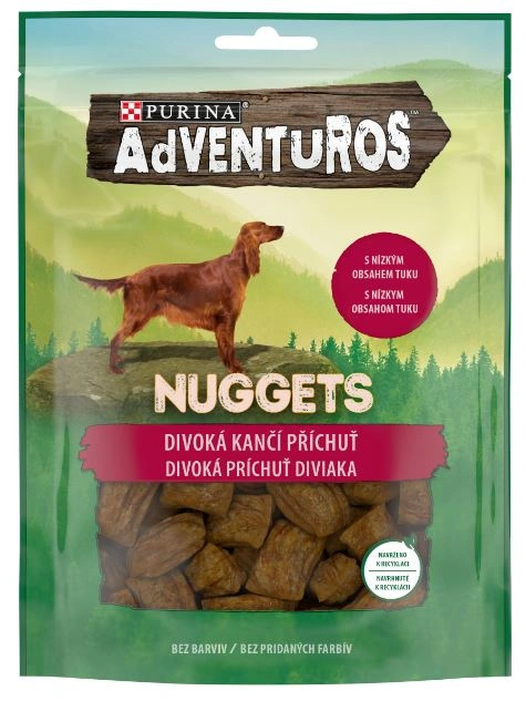 ADVENTUROS Przysmaki Dla PSA NUGGETS Smak DZIKA 90g