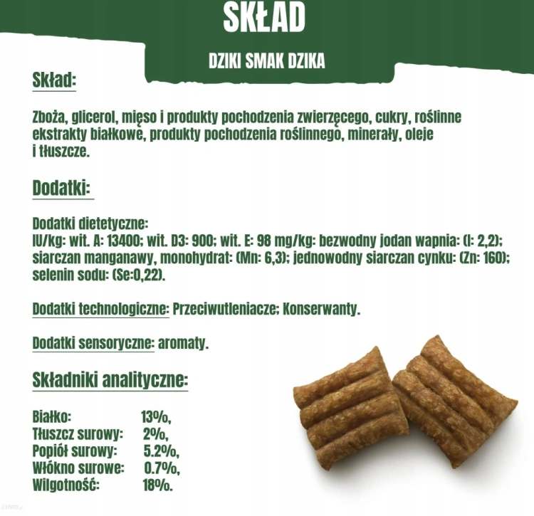 ADVENTUROS Przysmaki Dla PSA NUGGETS Smak DZIKA 90g