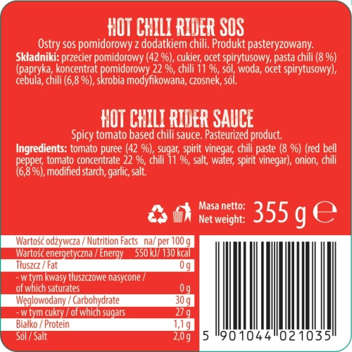 ROLESKI Sos HOT CHILLI RIDER Ostry 355g