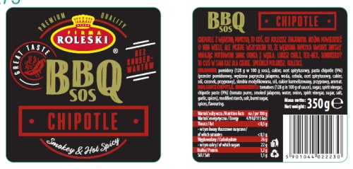SOS Roleski BBQ CHIPOTLE PIKANTNY 350g