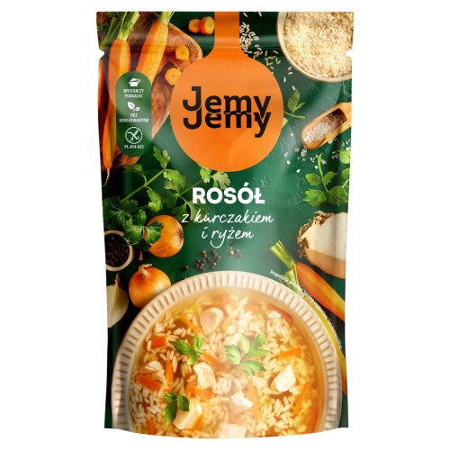 Jemy Jemy ZUPA ROSÓŁ z KURCZAKIEM i RYŻEM Profi 450g