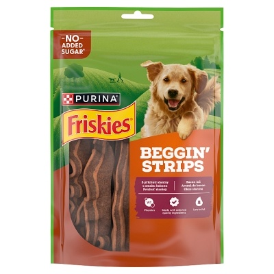 Friskies Beggin' Strips Uzupełniająca karma dla dorosłych psów o smaku bekonu 120 g.jpeg